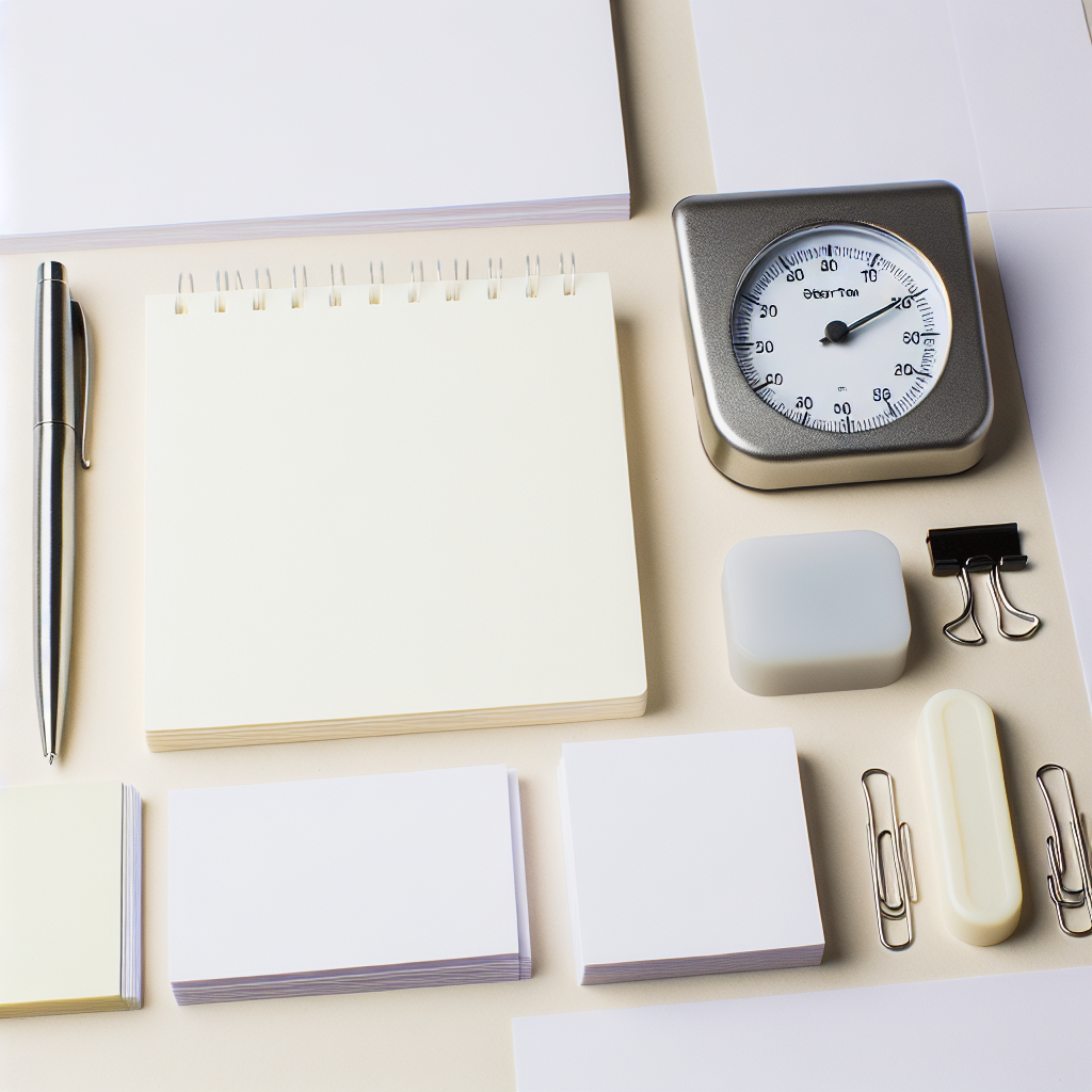 Starter kit with notebook, pen, and simple tools