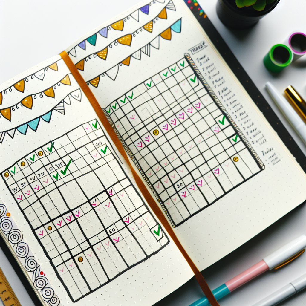 Bullet journal habit tracker spread